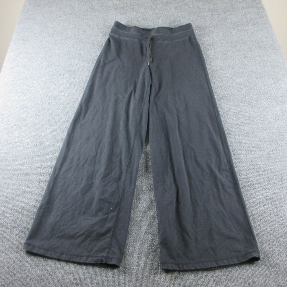 Under Armour Sweatpants Womens L Black Fleece Wide Leg Elastic Waist Charged